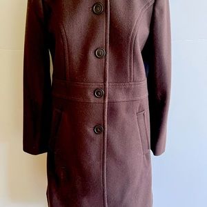 Ann Taylor Petites Brown Wool Long Coat